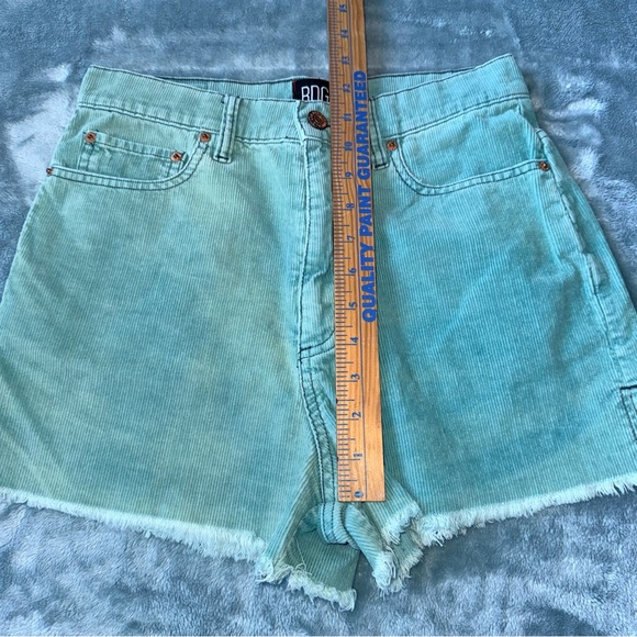 BDG Women's Aqua Corduroy Girlfriend High Rise Shorts size 27 Distressed look - Picture 8 of 9